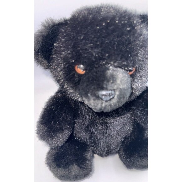 Logo Bear Plush Black North American stuffed animal Soft n Cuddly 1987 Vintage - Picture 3 of 10